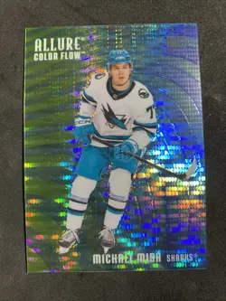 Michael Misa 2025-26 UD Allure RC Color Flow Green-Blue Spectrum /75 - Sharks - Image 1