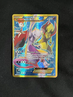 Mewtwo EX TCG Full Art Holo Card 163/162 XY Breakthrough Secret Rare - Image 1