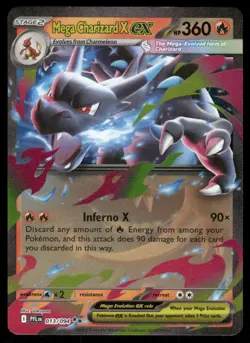 Pokemon Cards Mega Charizard X ex 013/094 Phantasmal Flames Double Rare NM - Image 1