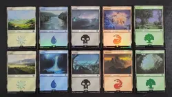 NM FOIL Land Set Lord of the Rings Basic Lands (1 of each art) 262 - 271 - Image 1