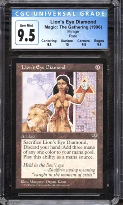 MTG Magic the Gathering CGC Blue Label 9.5 Lion's Eye Diamond LED Mirage BGS PSA - Image 1