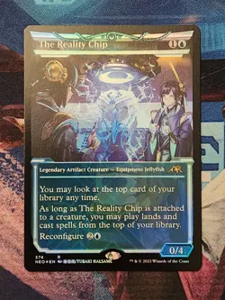 MTG The Reality Chip - Showcase FOIL NM Kamigawa Neon Dynasty - Image 1