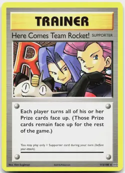 Here Comes Team Rocket! 113/108 Secret Rare Evolutions Pokemon Near Mint - Image 1
