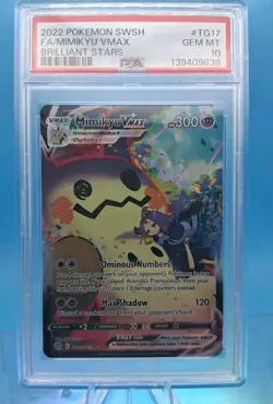 Pokemon Mimikyu VMAX Holo Ultra Rare Graded Brilliant Stars TG17/TG30 Gem 10 PSA - Image 1