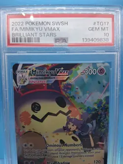 Pokemon Mimikyu VMAX Holo Ultra Rare Graded Brilliant Stars TG17/TG30 Gem 10 PSA - Image 2