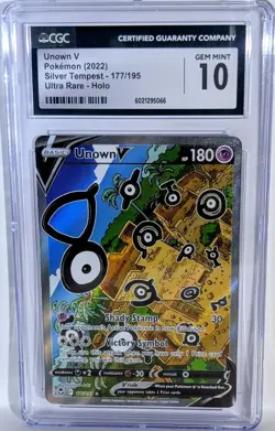 Pokemon Swsh UNOWN V Silver Tempest Full Art 177/195 CGC 10 💎 GEM MINT - Image 1