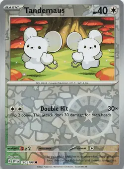 Tandemaus 160/198 Common Scarlet & Violet Pokemon Reverse Holo Near Mint - Image 1