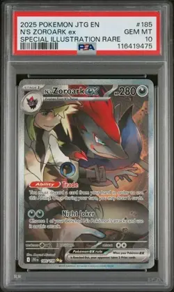 N's Zoroark ex 185/159 Pokemon Journey Together Special Illustration Rare PSA 10 - Image 1