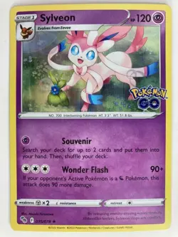 Sylveon 035/078 Holo Rare Pokemon GO Pokemon HP - Image 1