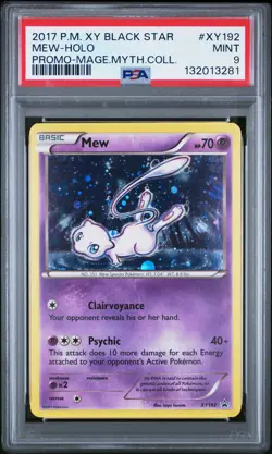 2017 POKEMON XY BLACK STAR PROMO MEW #XY192 HOLO PSA 9 MINT #132013281 - Image 1