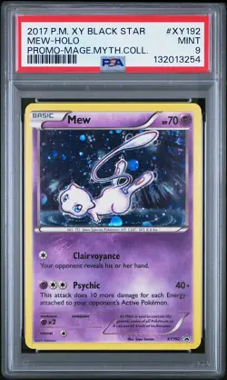2017 POKEMON XY BLACK STAR PROMO MEW #XY192 HOLO PSA 9 MINT #132013254 - Image 1