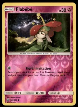 Flabebe 149/236 Common Cosmic Eclipse Pokemon Reverse Holo Lightly Played - Image 1