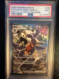 2025 POKEMON DRI SPECIAL ILLUSTRATION RARE #232 CYNTHIA'S GARCHOMP EX PSA 9 - Image 1