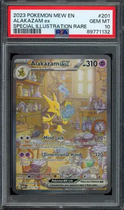 Pokemon Alakazam ex SIR 2023 151 MEW EN #201 PSA 10 Gem Mint - Image 1