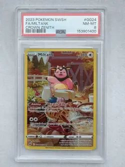 Pokemon TCG Miltank GG24/GG70 Crown Zenith Full Art Secret Rare PSA 8 - Image 1