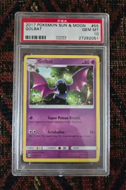 Pokemon Golbat Sun And Moon Graded PSA 10 Gem Mint 2017 - Image 1