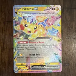 Pokemon Pikachu ex 057/191 Sv08 Surging Sparks Full Art Holo 200 HP Double Rare - Image 1