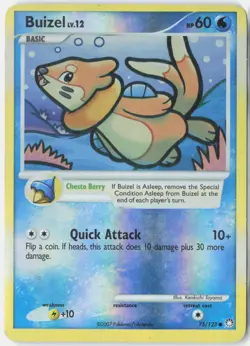 Buizel 75/123 Common Mysterious Treasures Pokemon Reverse Holo LP - Image 1