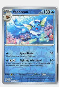 Vaporeon Reverse Holo 134/165 Rare 151 Pokemon Near Mint - Image 1