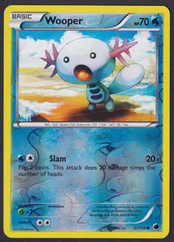 Pokemon Wooper 21/116 Reverse Holo Plasma Freeze - Image 1