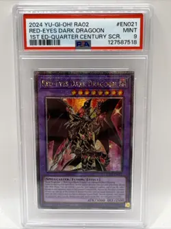 Yugioh PSA 9 Red-Eyes Dark Dragoon RA02-EN021 Quarter Century Rare - Image 1