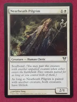 Magic The Gathering AVACYN RESTORED NEARHEATH PILGRIM white card MTG - Image 1