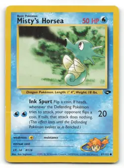 Pokemon Card -Misty's Horsea - Gym Challenge - Common - 087/132 !!! - Image 1