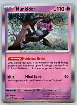 Munkidori 095/167 R Twilight Masquerade Holo NM Pokemon - Image 1