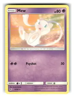 Mew 32/68 Rare Hidden Fates Pokemon Lightly Played - Image 1