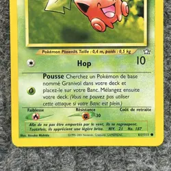 VTG Pokemon Neo Genesis Chikorita Granitivol 61/111 Common NM French - Image 4