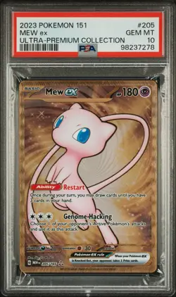 2023 Pokemon Mew ex Full Art 151 UPC Gold Metal Promo Card 205/165 PSA 10 GEM MT - Image 1