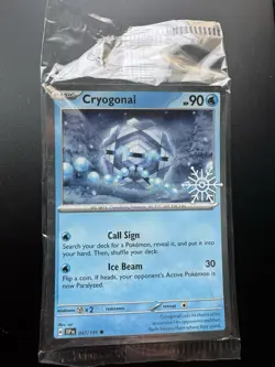 SEALED Cryogonal 047/191 Holiday Calendar Snowflake Stamp Cosmos Holo Pokemon - Image 1
