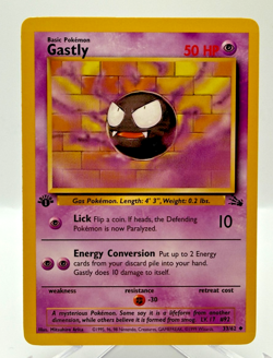 Pokemon TCG : Gastly - Fossil 1st Edition 33/62 Non Holo WOTC NM/LP - Image 1