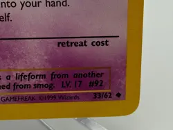 Pokemon TCG : Gastly - Fossil 1st Edition 33/62 Non Holo WOTC NM/LP - Image 5