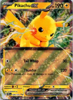 Pikachu ex 028/131 Double Rare Prismatic Evolutions Pokemon NM - Image 1
