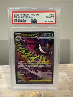 2026 POKEMON ASC EN-ASCENDED HEROES #269 MEGA GENGAR EX MEGA ATTACK RARE PSA 10 - Image 1