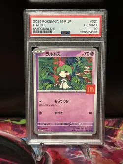 2025 Pokemon M-P Japanese Ralts McDonald's #021 PSA 10 Gem Mint - Image 1