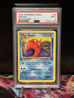 1999 Pokemon Fossil Kingler 1st Edition PSA 9 - Image 1