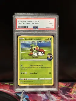 2020 Pokemon Futsal Grookey on the Ball #003 PSA 9 Mint - Image 1