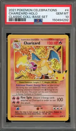 Pokemon Charizard Celebrations Classic Coll. Base Set Holo Rare #4 PSA 10 - Image 1