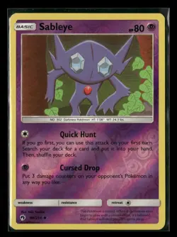 Sableye 96/214 Uncommon Lost Thunder Pokemon Reverse Holo Near Mint - Image 1