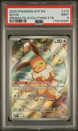 PSA 9 Mint Eevee SVP173 Black Star Promo - Pokemon SV8.5 PRE - Image 1