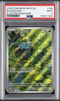 2023 POKEMON MEW EN-151 ILLUSTRATION RARE #166 BULBASAUR PSA 9 - Image 1