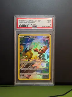 Pokemon Galarian Zapdos 283 Crown Zenith 2023 Black Star Promo PSA 9 Mint - Image 1