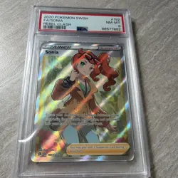 Pokemon Sonia Full Art Ultra Rare Holo 192/192 Rebel Clash English PSA 8 - Image 1