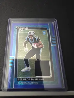 2025 Panini Donruss Optic Threads Tetairoa McMillan Rookie Blue Prizm Panthers - Image 1