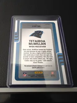 2025 Panini Donruss Optic Threads Tetairoa McMillan Rookie Blue Prizm Panthers - Image 2
