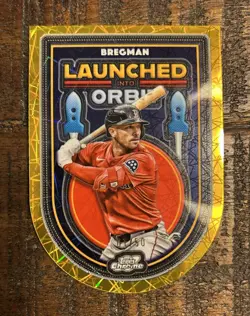 Alex Bregman 2025 Topps Cosmic Chrome Launched Into Orbit #LIO-28 Gold 1/50 - Image 1