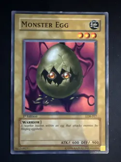 YuGiOh Monster Egg LOB-017 1st Edition Common Legend of Blue Eyes Vintage 2002 - Image 1