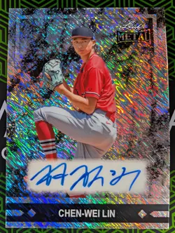 Chen-Wei Lin 2026 Leaf Metal 1991 Gold Leaf Prospects Auto 5/5 White Shimmer - Image 1